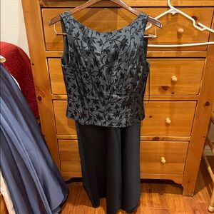 JS Collections Black Floral Midi Dress